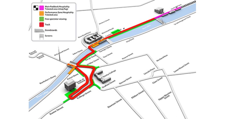 The Route of Bavaria City Racing in Dublin